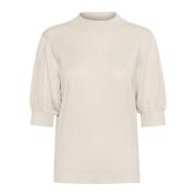 Vrouwelijke Turtleneck Pullover Trui Sand Dollar Kaffe , Beige , Dames