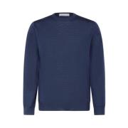 Crewneck trui van zuivere scheerwol Boglioli , Blue , Heren