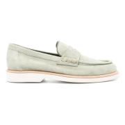 Groene leren loafers casual platte Santoni , Green , Dames