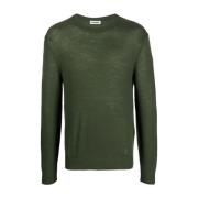 Elegant Groene Wollen Trui Jil Sander , Green , Heren