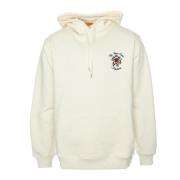 Bloemen Slogan Hoodie Drole de Monsieur , White , Heren