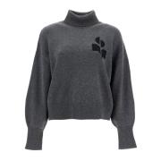 Oversized pullover met hoge hals en logo Isabel Marant Étoile , Gray ,...