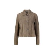 Suède Button-Down Jas met Hoornknopen Arma , Brown , Dames