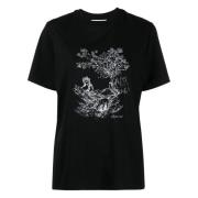 Zwarte Boxy T-shirt met Toile de Jouy Coperni , Black , Dames