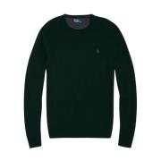 Donkergroene Wool Crewneck Sweater Polo Ralph Lauren , Green , Heren