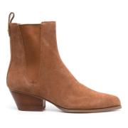 Bruin Leren Casual Enkellaarsje Michael Kors , Brown , Dames