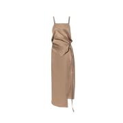 Zijden jurk Fendi , Brown , Dames