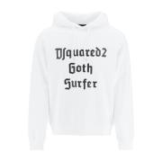 Gedrukte Slogan Hoodie Dsquared2 , White , Heren