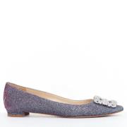 Pre-owned Fabric flats Manolo Blahnik Pre-owned , Purple , Dames