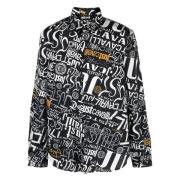 Zwarte Katoenen Lange Mouw Shirt Just Cavalli , Black , Heren