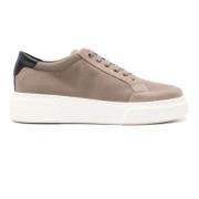 Elegante Zwarte Sneakers van Katoen Vlas Giorgio Armani , Beige , Here...