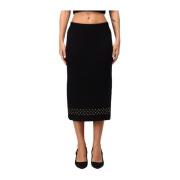 Gebreide Rok Stijlvol en Comfortabel Simona Corsellini , Black , Dames