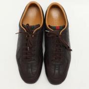 Pre-owned Leather sneakers Gucci Vintage , Brown , Heren