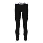 Casual Zwarte Leggings Paco Rabanne , Black , Dames