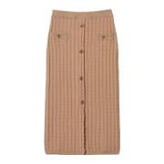 Casual Viscose Blend Rok Twinset , Brown , Dames