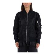 Nylon Twill Blouson Jas Sacai , Black , Dames