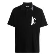 Zwarte polo met korte mouwen Just Cavalli , Black , Heren