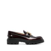 Bruine Leren Loafers met Hak Tod's , Brown , Dames