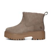 Taupe Enkellaarsjes voor Stijlvolle Herfst Timberland , Beige , Dames