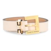 Echt leren Horsebit riem Elisabetta Franchi , Pink , Dames