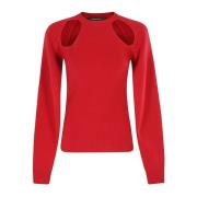 Open Mouw Crew Top Federica Tosi , Red , Dames