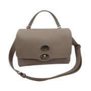 Duifgrijs Leren Postina Tas Zanellato , Gray , Dames