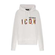 Print Logo Hoodie Dsquared2 , White , Dames