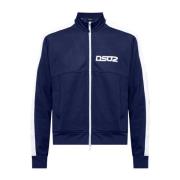 Logo Print Zip Sweatshirt Dsquared2 , Blue , Heren