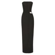 Lang Stretch Jersey Jurk Dolce & Gabbana , Black , Dames