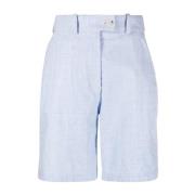 Blauwe Linnen Casual Shorts Kenzo , Blue , Dames