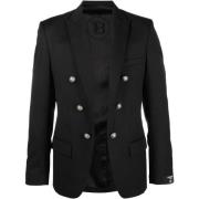 Zwart Wol Blazer Tailoring Fit Balmain , Black , Heren