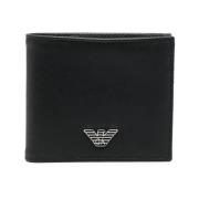 Zwarte Bi-Fold Portemonnee Emporio Armani , Black , Heren