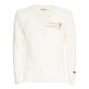 Witte Reiger Crew-Neck Sweater MC2 Saint Barth , White , Heren