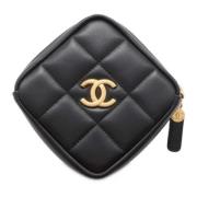 Pre-owned Leather pouches Chanel Vintage , Black , Dames