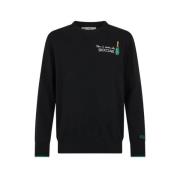 Geborduurde Crew Neck Sweater MC2 Saint Barth , Black , Heren