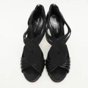 Pre-owned Leather sandals Sergio Rossi Pre-owned , Black , Dames