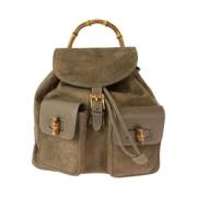 Pre-owned Leather backpacks Gucci Vintage , Brown , Dames