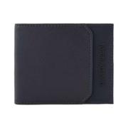 Blauwe Bifold Portemonnee met Logobedrukking Emporio Armani , Blue , H...