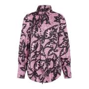 Roze Print Shirt met Volumemouwen Bruuns Bazaar , Pink , Dames