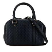 Pre-owned Leather handbags Gucci Vintage , Blue , Dames