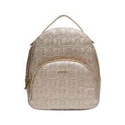 Diervrije Monogram Rugzak met Voorvak Liu Jo , Beige , Dames