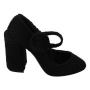 Zwarte Pom Pom Blokhakken Mary Jane Schoenen Dolce & Gabbana , Black ,...