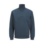 Half Zip Sweatshirt Midnight Navy Blue Jack & Jones , Blue , Heren