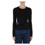 Top van viscosemix met cut out Calvin Klein Jeans , Black , Dames