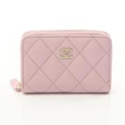 Pre-owned Leather wallets Chanel Vintage , Pink , Dames