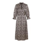 Bloemenprint Vrouwelijke Jurk Zand Zwart Bruuns Bazaar , Beige , Dames