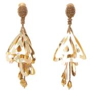 Pre-owned Plastic earrings Oscar De La Renta Pre-owned , Yellow , Dame...