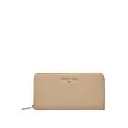 Beige leren portemonnee met gouden details Patrizia Pepe , Beige , Dam...