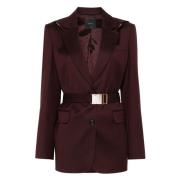 Casual Bruine Wollen Blazer Pinko , Brown , Dames