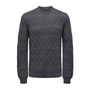 Gestreepte Crew Neck Gebreide Trui Only & Sons , Gray , Heren